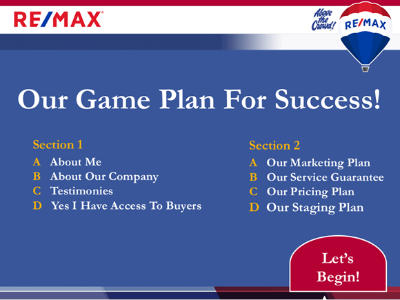 Content Slide Example Of The Bonus RE/MAX Listing Presentation